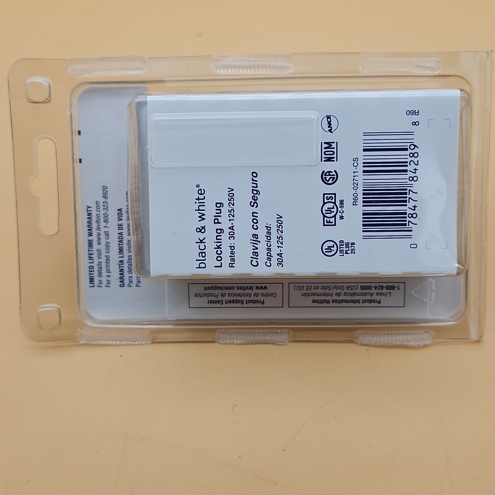 Leviton Plus Pro 30amp 125/250 Volt Locking Plugs Black & White NEW Lot Of 3 - Picture 5 of 5